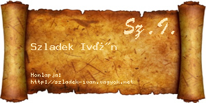 Szladek Iván névjegykártya