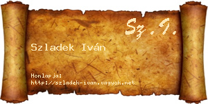 Szladek Iván névjegykártya
